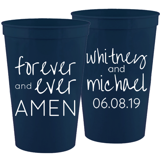 Wedding 015 - Forever And Ever Amen - 16 oz Plastic Cups