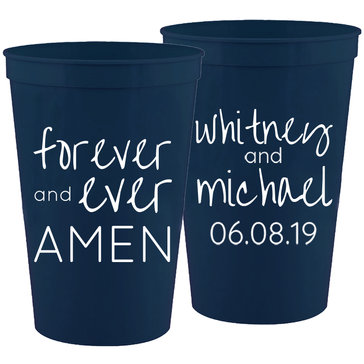 Wedding 015 - Forever And Ever Amen - 16 oz Plastic Cups