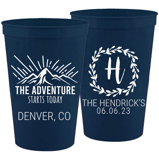 Wedding - The Adventure Starts Today - 16 oz Plastic Cups 160