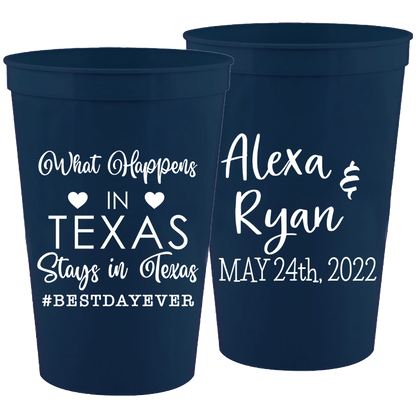 Wedding - What Happens In Texas Stays In Texas - 16 oz Plastic Cups 163