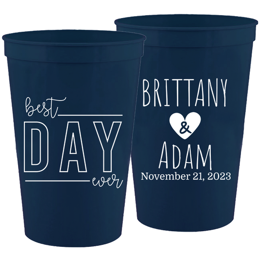 Wedding - Best Day Ever - 16 oz Plastic Cups 164