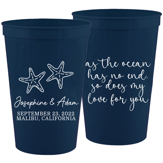 Wedding - As The Ocean Has No End Starfish - 16 oz Plastic Cups 167