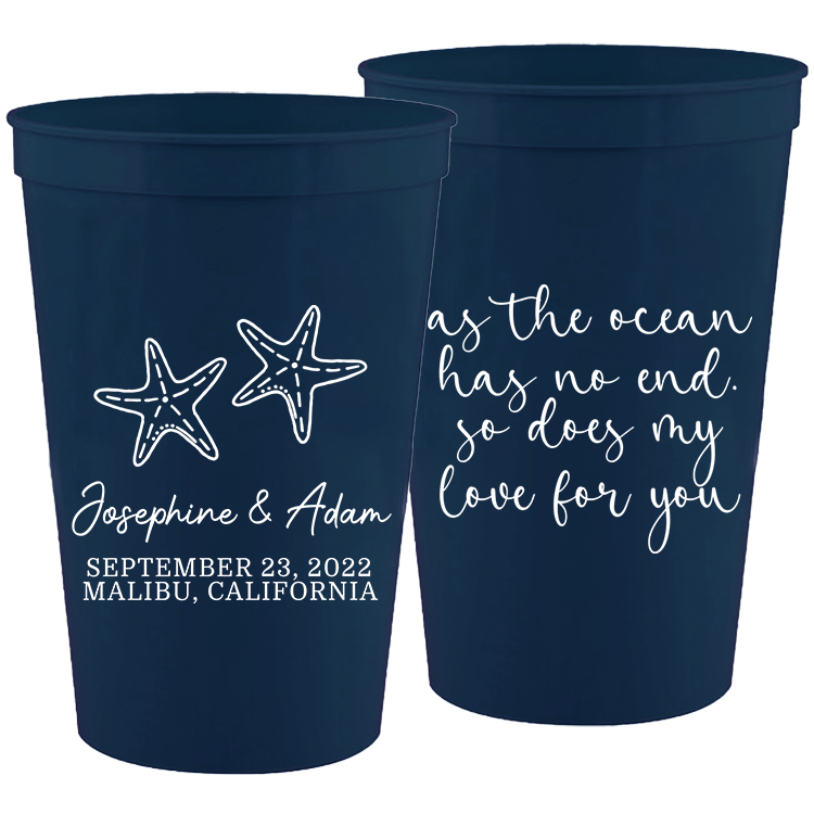 Wedding - As The Ocean Has No End Starfish - 16 oz Plastic Cups 167