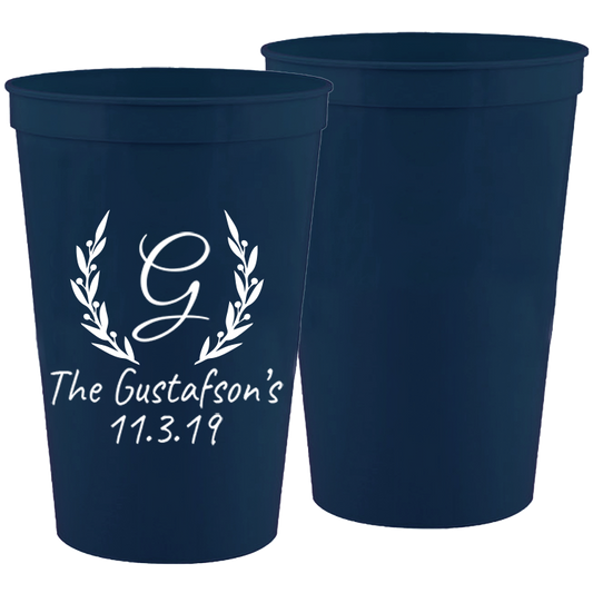 Wedding 017 - Classic Wedding With Floral - 16 oz Plastic Cups