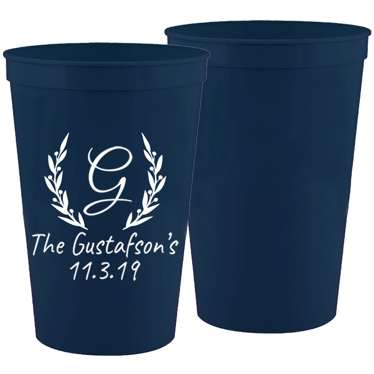 Wedding 017 - Classic Wedding With Floral - 16 oz Plastic Cups