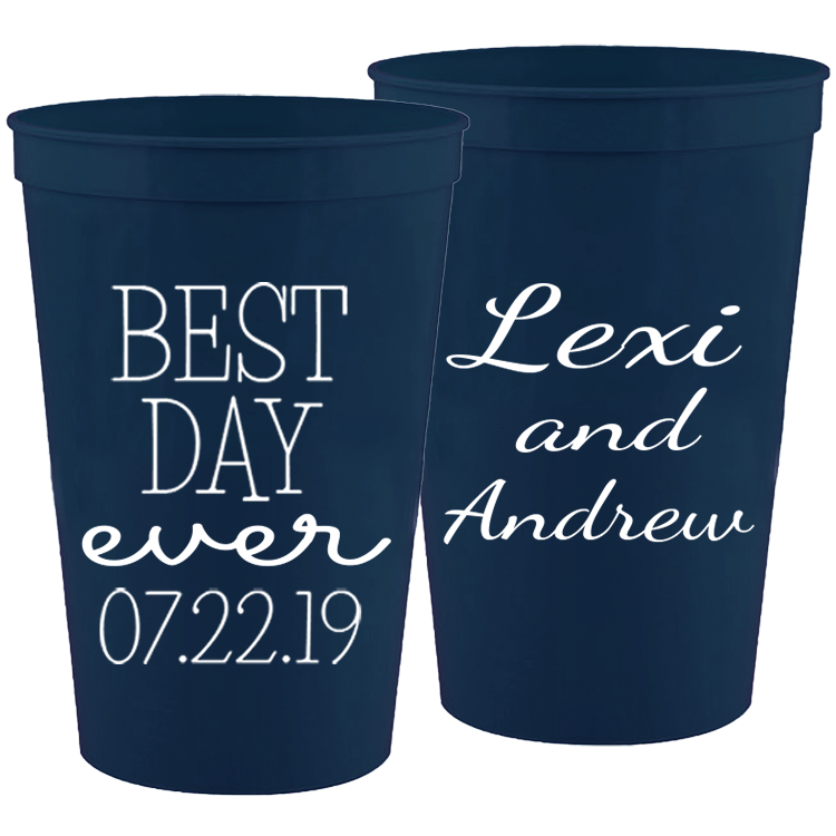 Wedding - Best Day Ever - 16 oz Plastic Cups 029