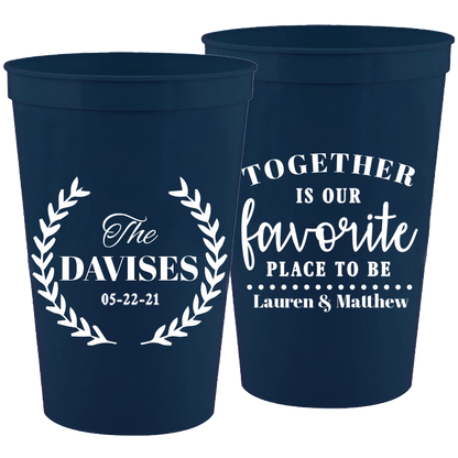 Wedding - Together Is Our Favorite Place To Be Leaves - 16 oz Plastic Cups 050