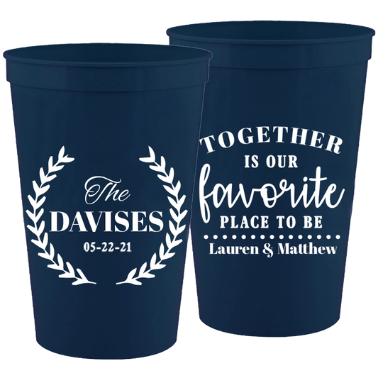 Wedding - Together Is Our Favorite Place To Be Leaves - 16 oz Plastic Cups 050