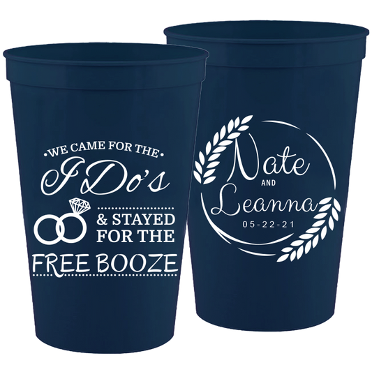 Wedding - We Came For The I Do's Wreath - 16 oz Plastic Cups 056