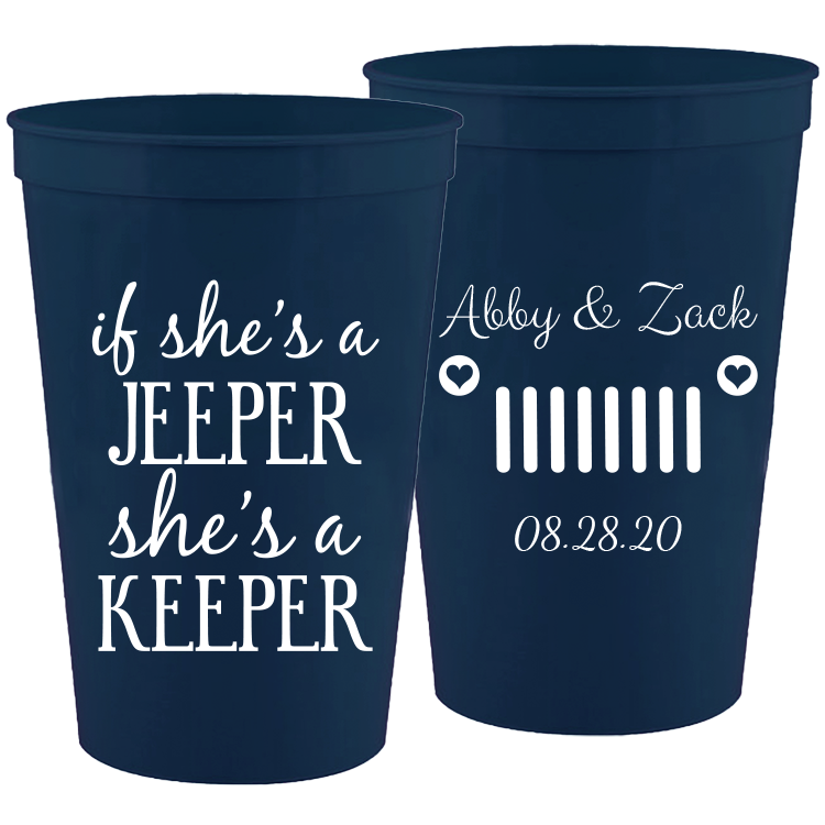 Wedding - Jeeper She's A Keeper - 16 oz Plastic Cups 066