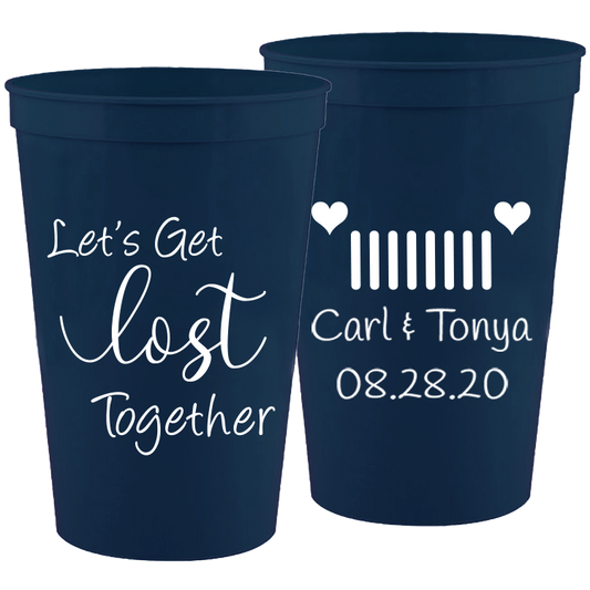 Wedding - Let's Get Lost Together - 16 oz Plastic Cups 067