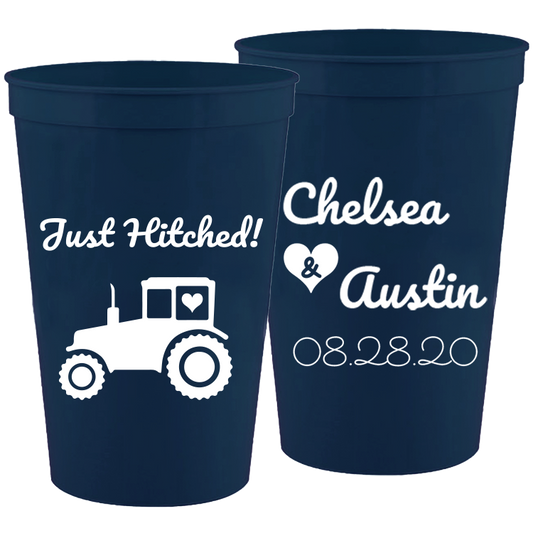 Wedding - Just Hitched! - 16 oz Plastic Cups 068