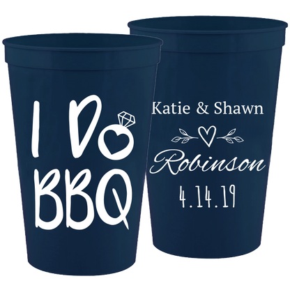 Wedding - I Do Bbq Names - 16 oz Plastic Cups 073