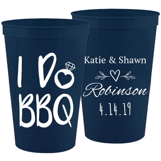 Wedding - I Do Bbq Names - 16 oz Plastic Cups 073