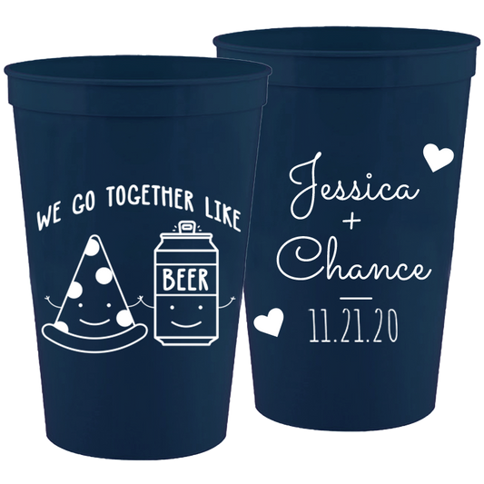 Wedding - We Go Together Like Pizza And Beer - 16 oz Plastic Cups 075