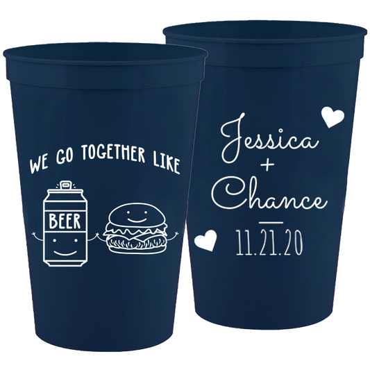 Wedding - We Go Together Like Beer And Hamburger - 16 oz Plastic Cups 076