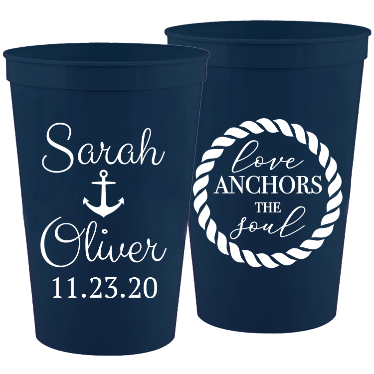 Wedding - Love Anchors The Soul - 16 oz Plastic Cups 083