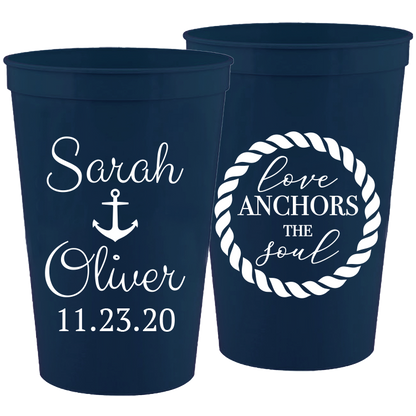 Wedding - Love Anchors The Soul - 16 oz Plastic Cups 083