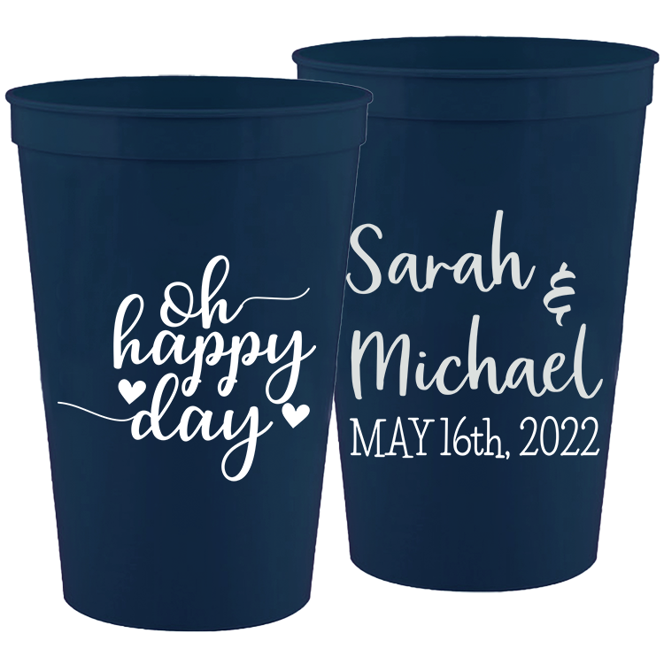 Wedding - Oh Happy Day - 16 oz Plastic Cups 097