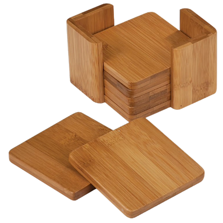 Square Bamboo Coaster Set of 6