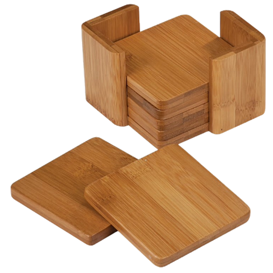 Square Bamboo Coaster Set of 6