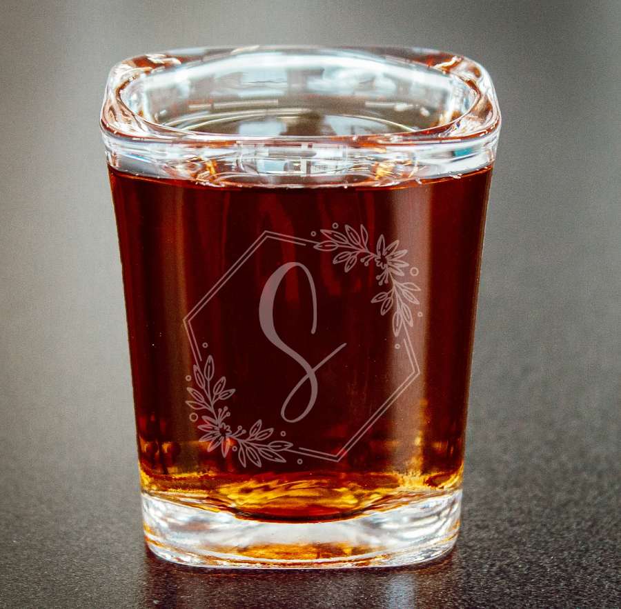 Shot Glass with Custom Engraved Initial