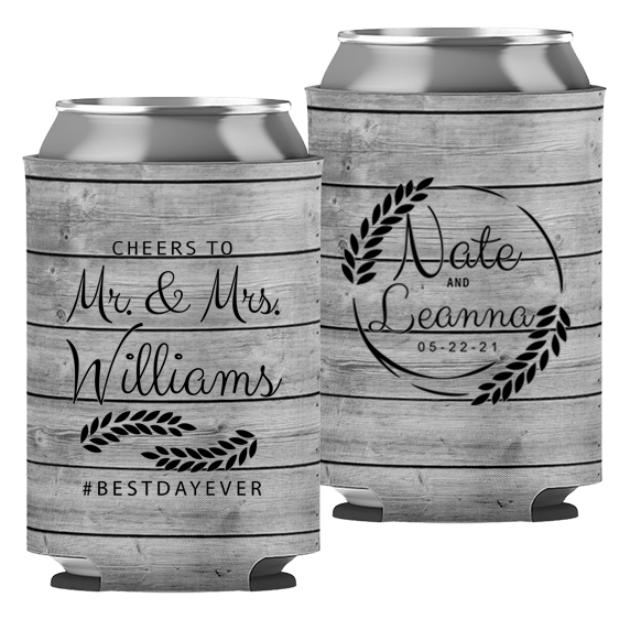 Wedding - Cheers To Mr & Mrs Leaves - Foam Can 049