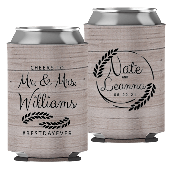 Wedding - Cheers To Mr & Mrs Leaves - Foam Can 049