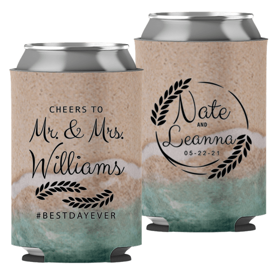 Wedding - Cheers To Mr & Mrs Leaves - Foam Can 049