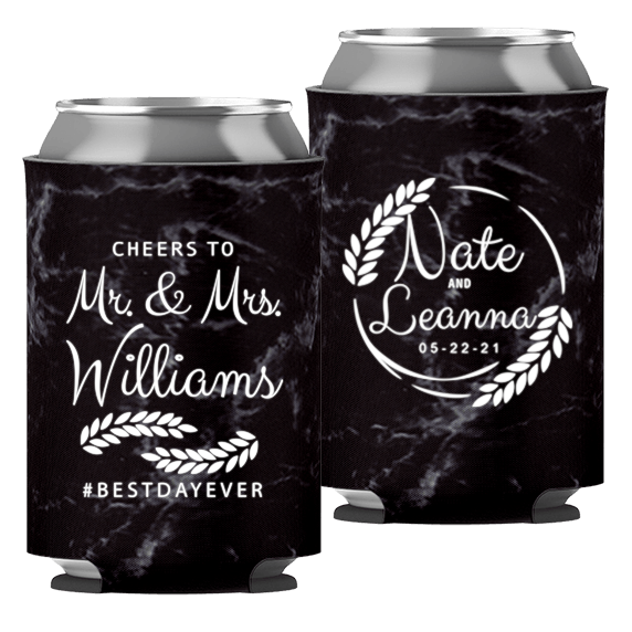 Wedding - Cheers To Mr & Mrs Leaves - Foam Can 049