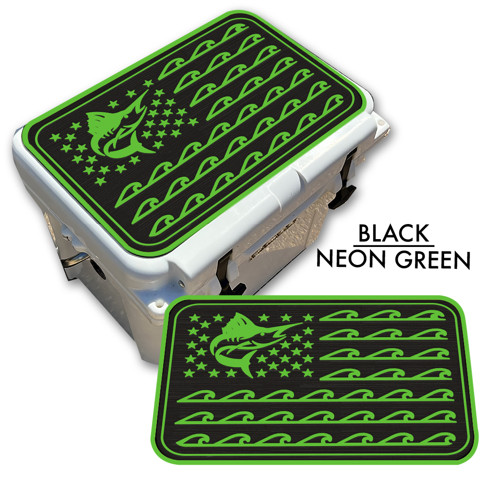 Marlin Ocean Waves Flag - Cooler Pad Top