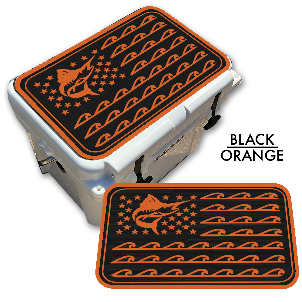 Marlin Ocean Waves Flag - Cooler Pad Top