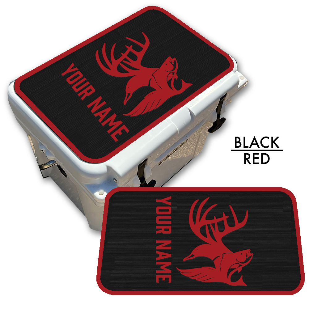 Hunting & Fishing Abstract - Cooler Pad Top with Name