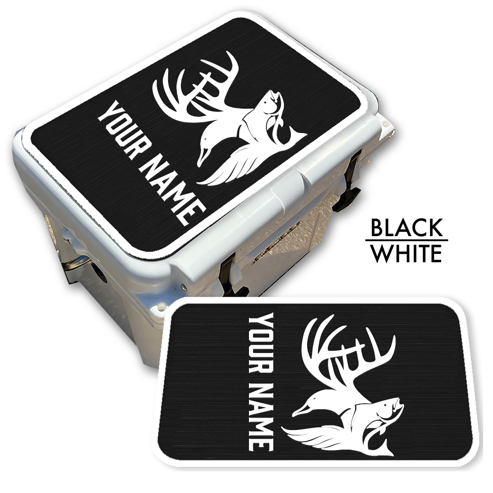 Hunting & Fishing Abstract - Cooler Pad Top with Name