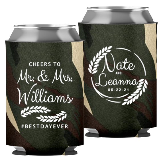 Wedding - Cheers To Mr & Mrs Leaves - Foam Can 049