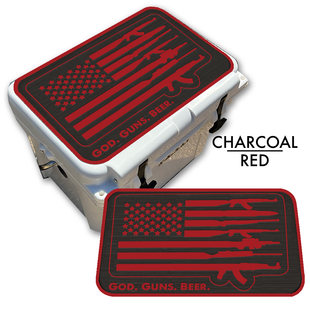 God Guns Beer American Flag - Cooler Pad Top