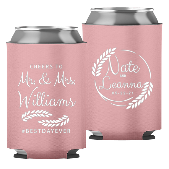 Wedding - Cheers To Mr & Mrs Leaves - Foam Can 049