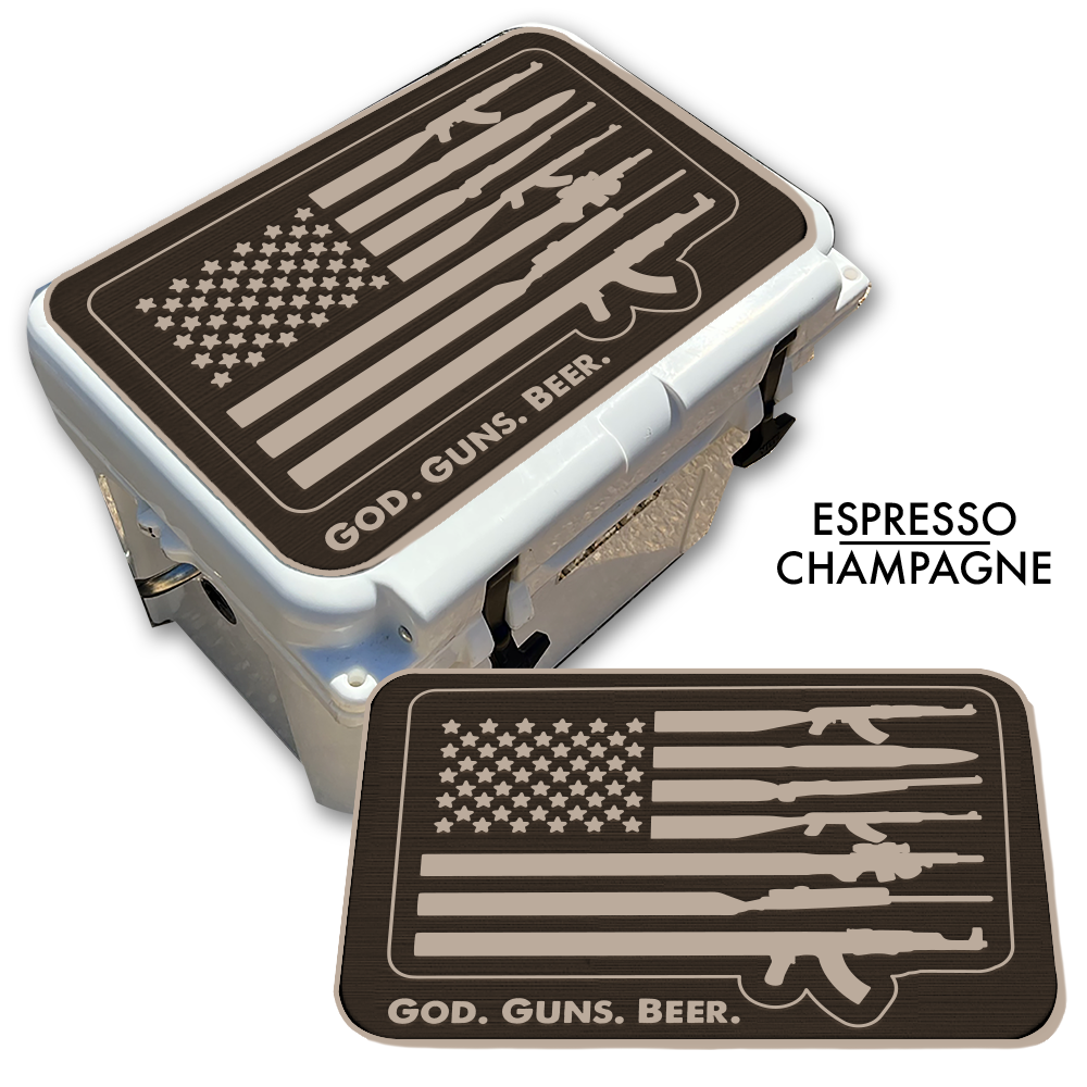 God Guns Beer American Flag - Cooler Pad Top