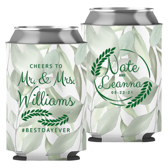 Wedding - Cheers To Mr & Mrs Leaves - Foam Can 049