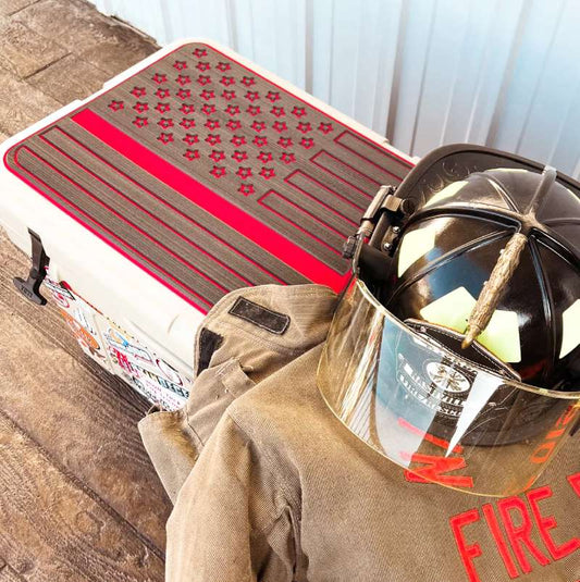 Firefighter American Flag - Cooler Pad Top