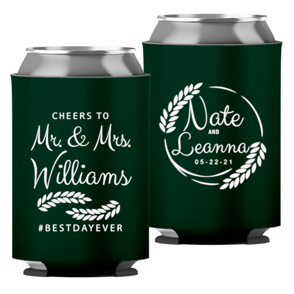 Wedding - Cheers To Mr & Mrs Leaves - Foam Can 049