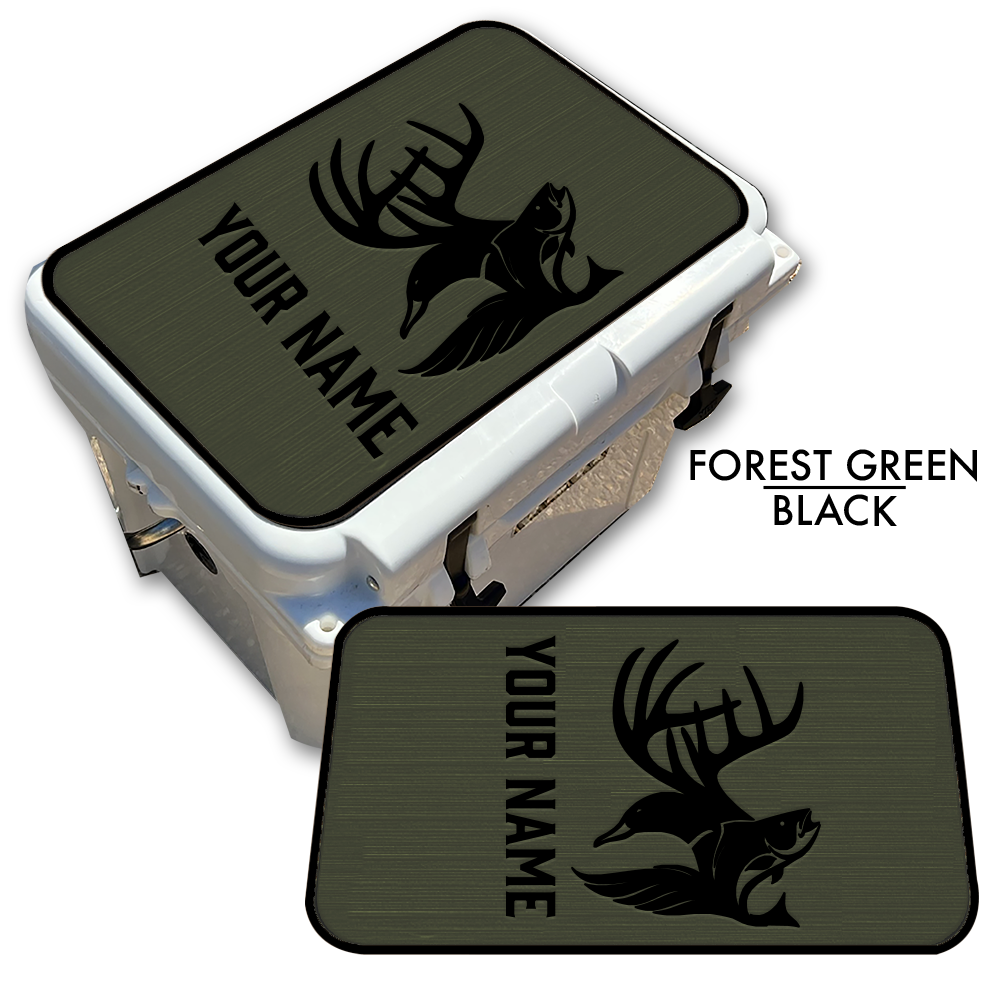 Hunting & Fishing Abstract - Cooler Pad Top with Name