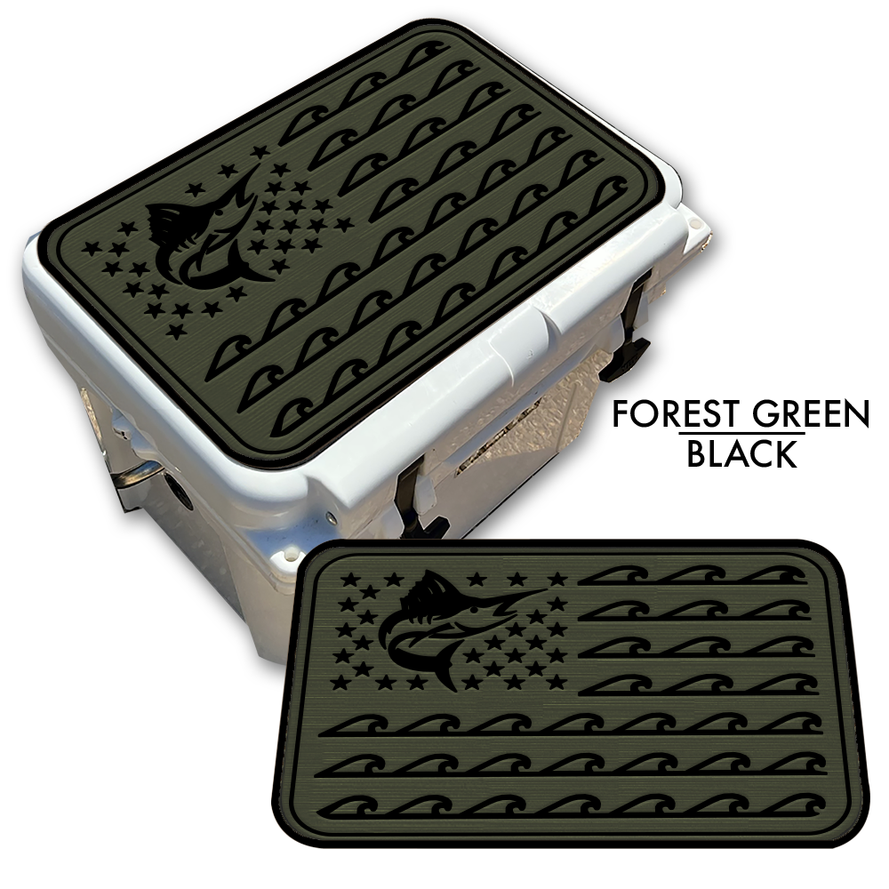 Marlin Ocean Waves Flag - Cooler Pad Top