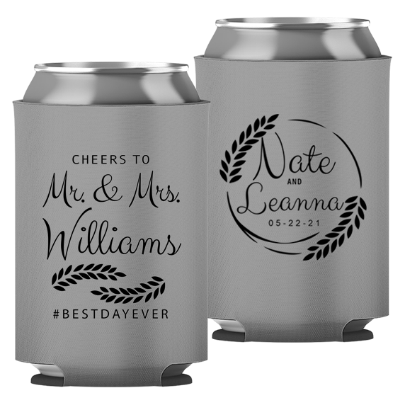 Wedding - Cheers To Mr & Mrs Leaves - Foam Can 049