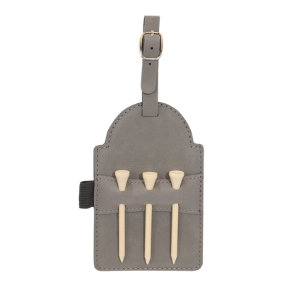Leatherette Golf Bag Tag With 3 Tees