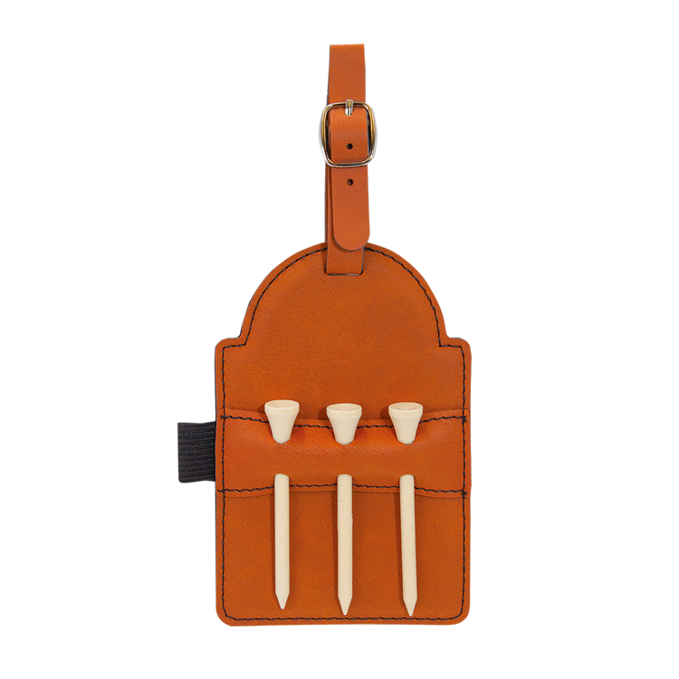 Leatherette Golf Bag Tag With 3 Tees