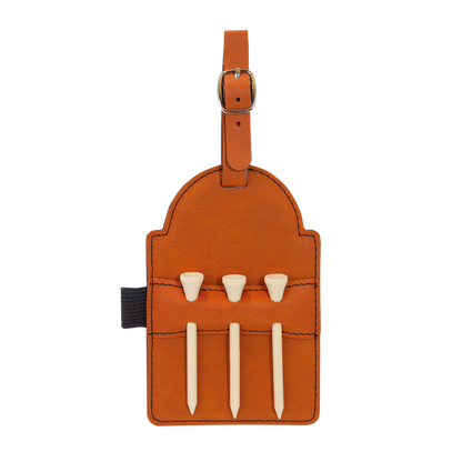 Leatherette Golf Bag Tag With 3 Tees
