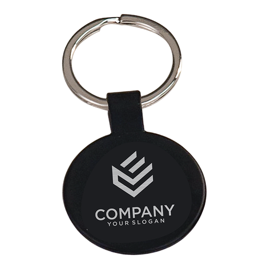 1-1/2" Round Metal Keychain