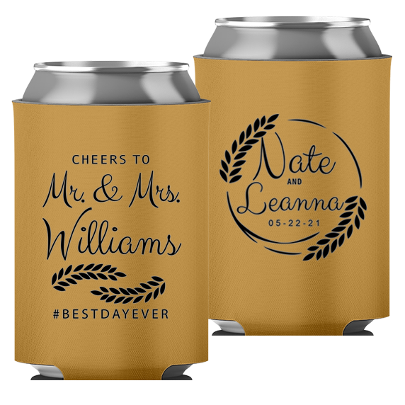 Wedding - Cheers To Mr & Mrs Leaves - Foam Can 049