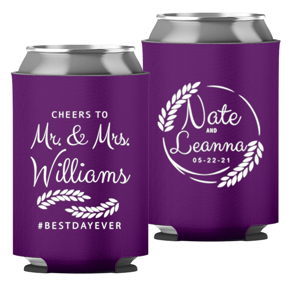 Wedding - Cheers To Mr & Mrs Leaves - Foam Can 049